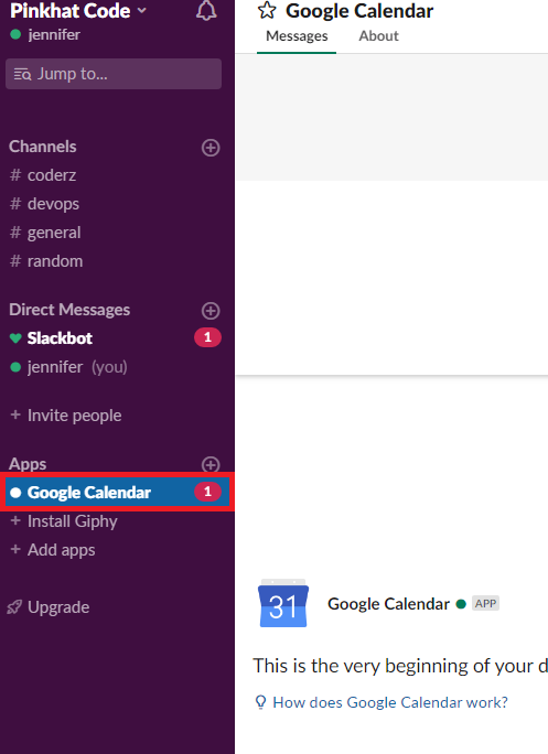 slack google calendar