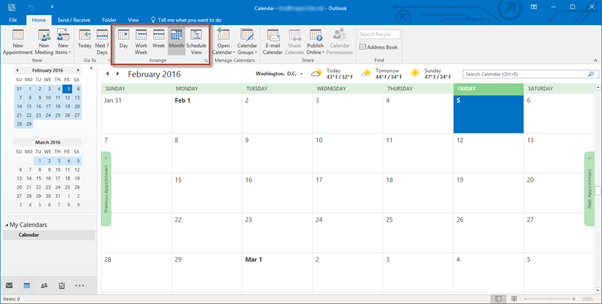 How to Use the Calendar in Outlook 2016
