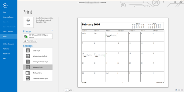 microsoft outlook 2016 calendar