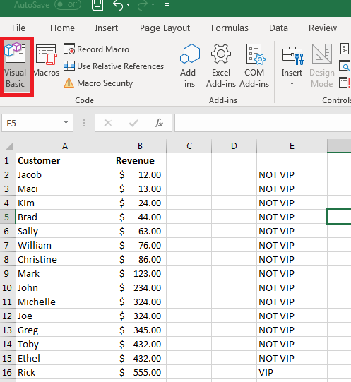 visual basic for exel