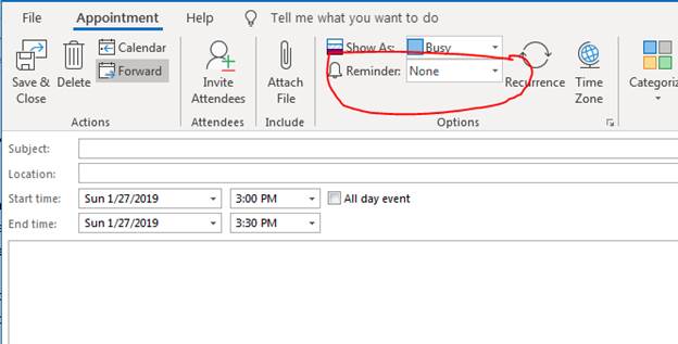 How to Set Reminders in Outlook 2019