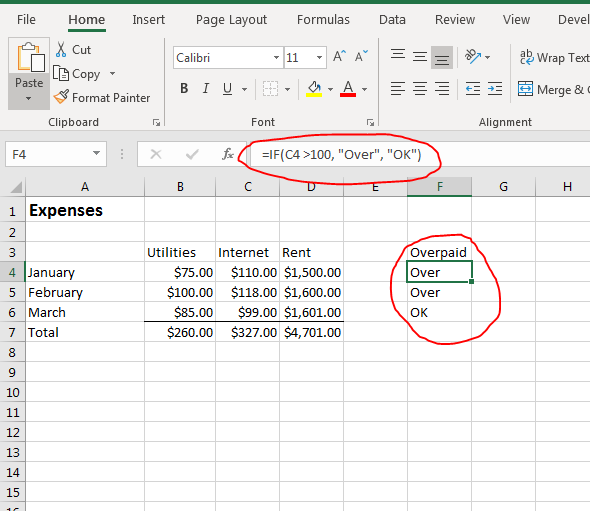 excel if and