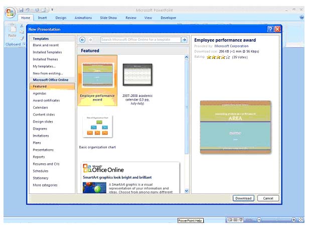 templates powerpoint 2007