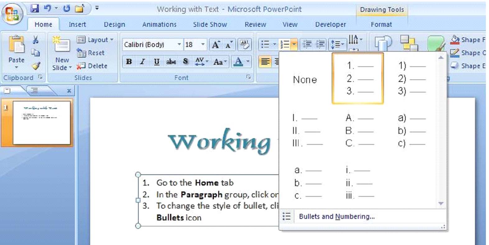 How To Work With Text In Powerpoint 07 Universalclass