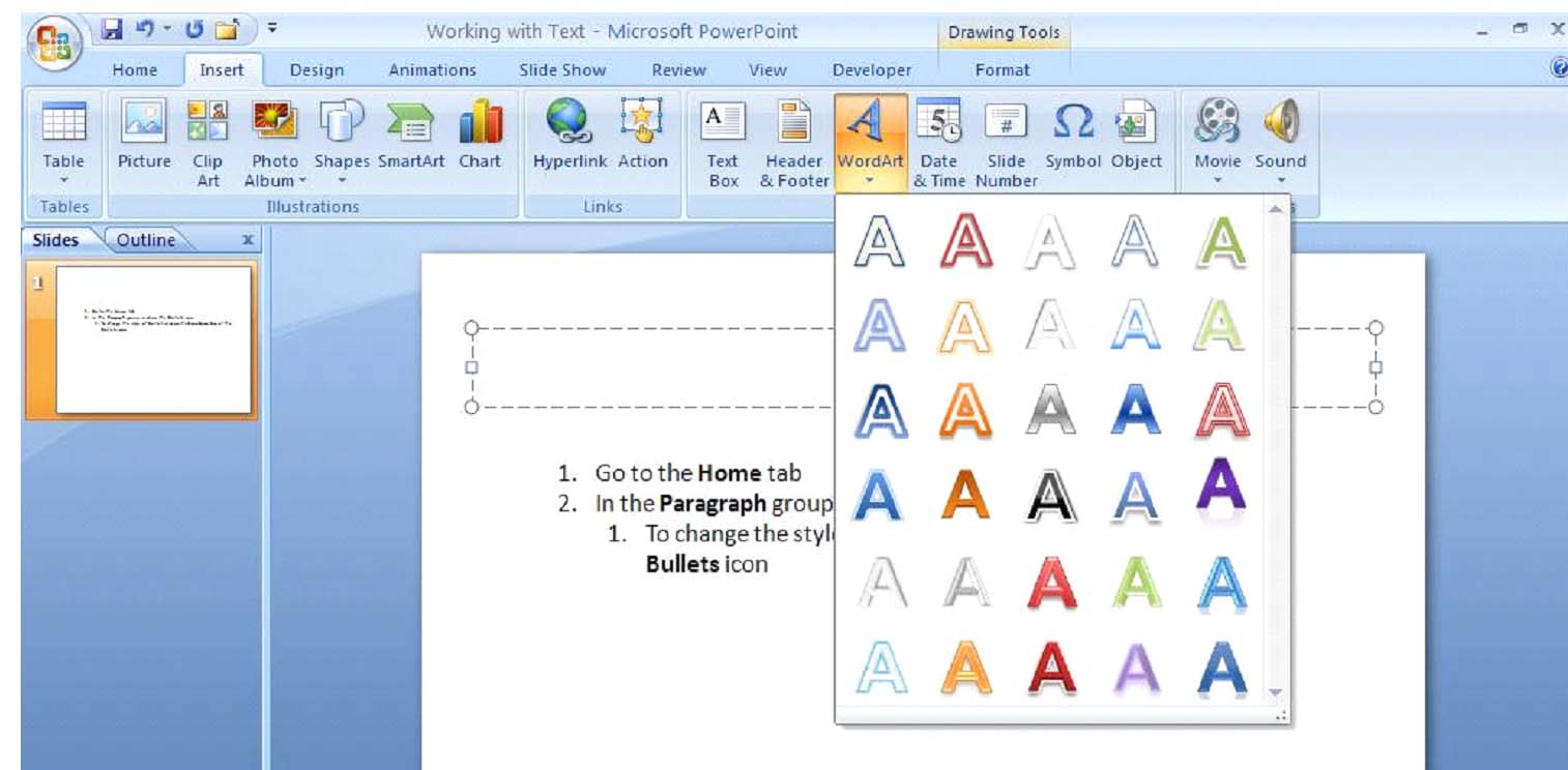 How To Work With Text In Powerpoint 07 Universalclass