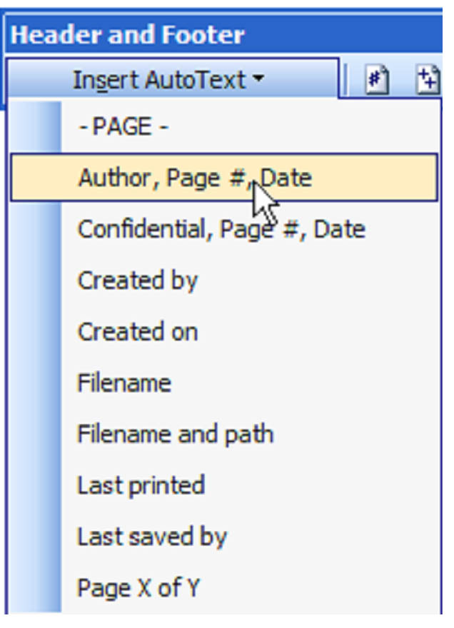 different headers on each page word 2003