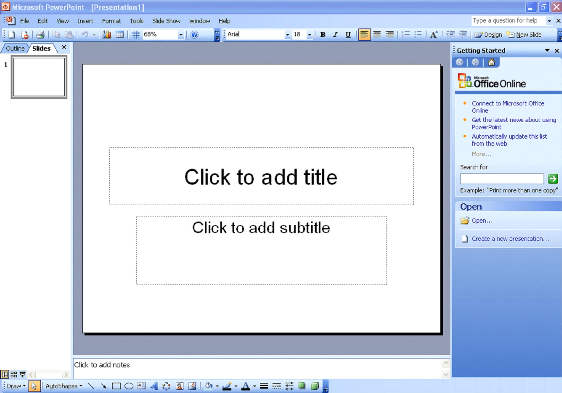 the format of presentation created in ms powerpoint 2003
