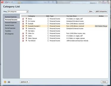 how to delete categories in quicken