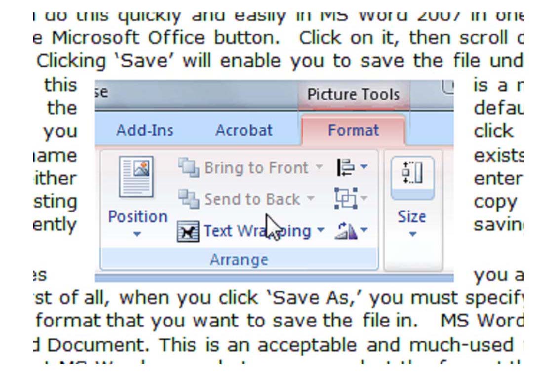 word wrap microsoft word 2007