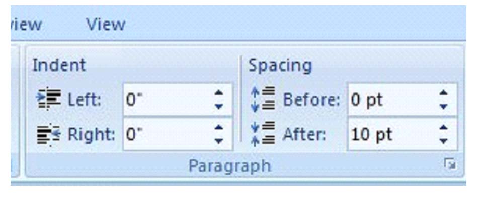 microsoft word paragraph formatting different