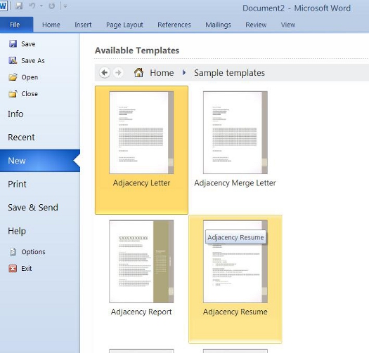 microsoft office templates for word 2010