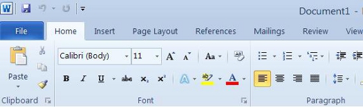 how to create navigation tabs in word 2010