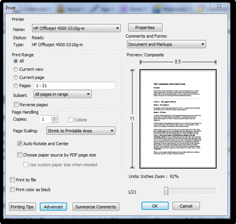 rotate pdf pages for printing