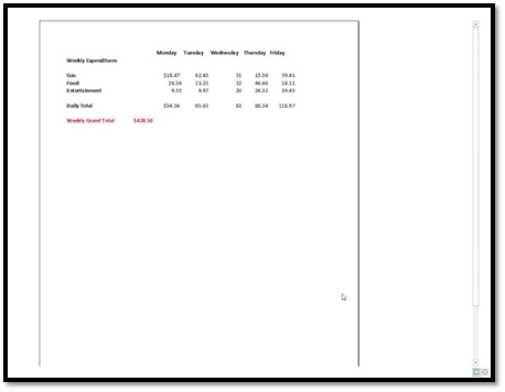 excel 2013 print preview full screen