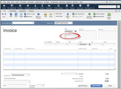 quickbooks desktop invoice number sequence