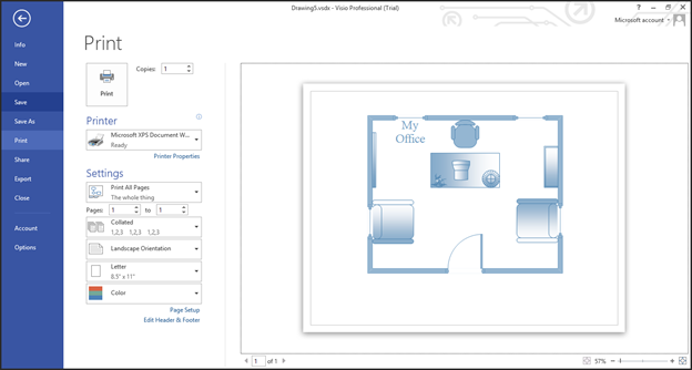 How to and Print Diagrams Microsoft 2013