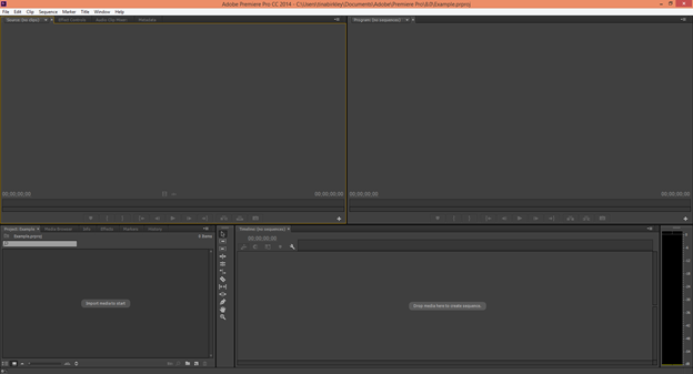 new project adobe premiere pro 2014