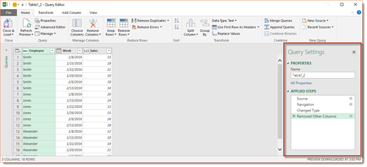 excel 2016 query editor load first 50 columns